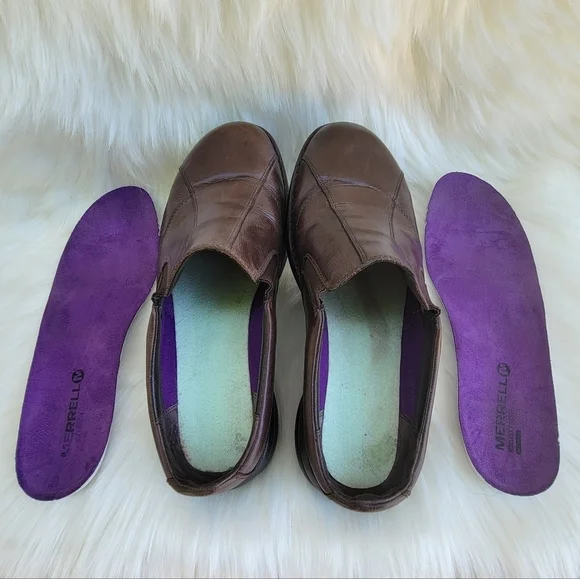 Merrell Leather Bracken Brown Slide Mules Loafers  Air Cushion Insole Wo… - Picture 4 of 9